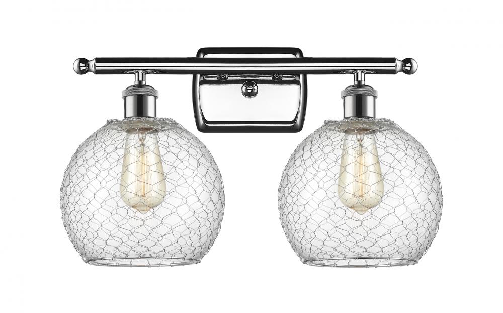 Farmhouse Chicken Wire 2 Light Bath Vanity Light