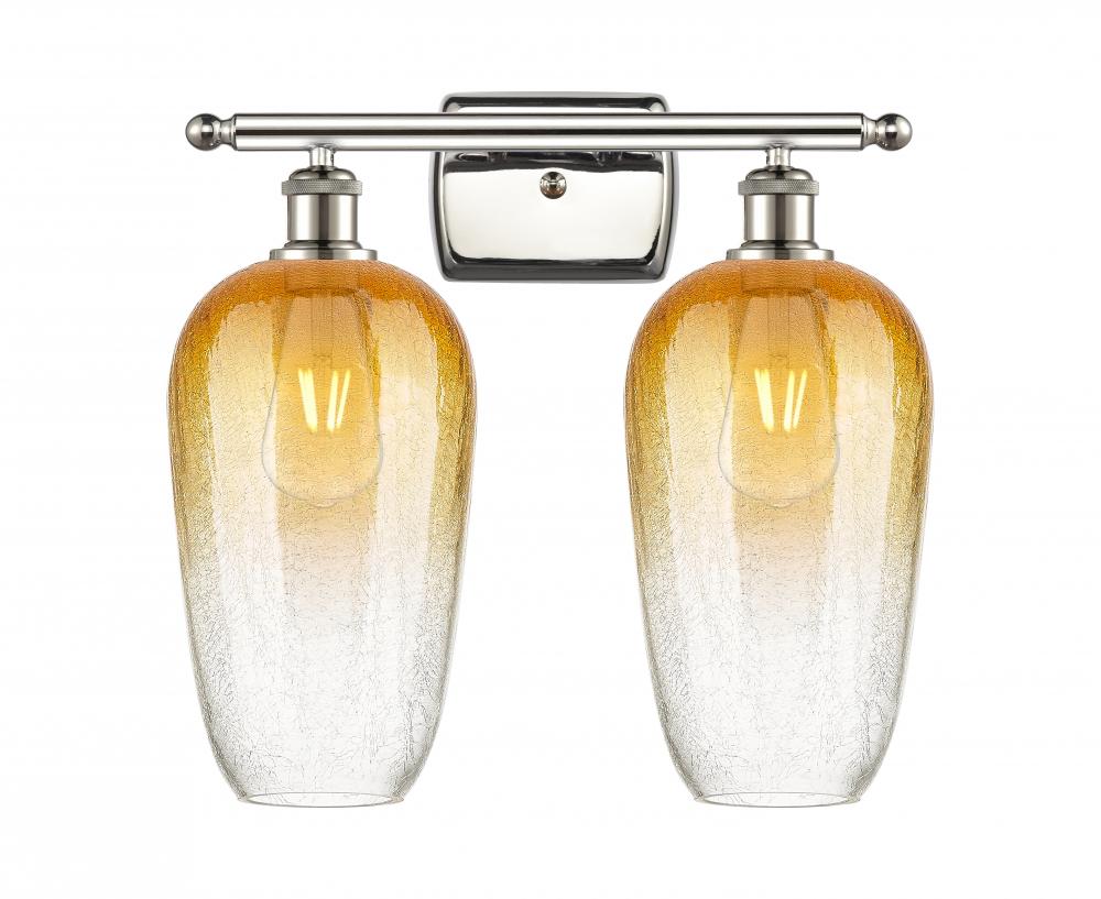 Brookhaven Flute - 2 Light - 17 inch - Polished Nickel - Bath Vanity Light