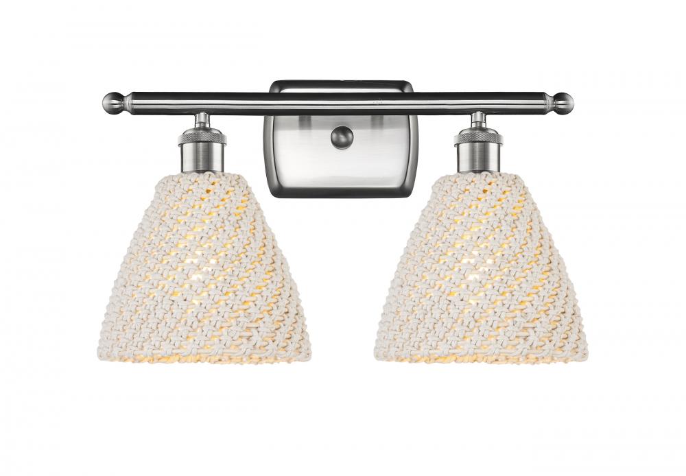 Bristol Natural - 2 Light - 18 inch - Brushed Satin Nickel - Bath Vanity Light