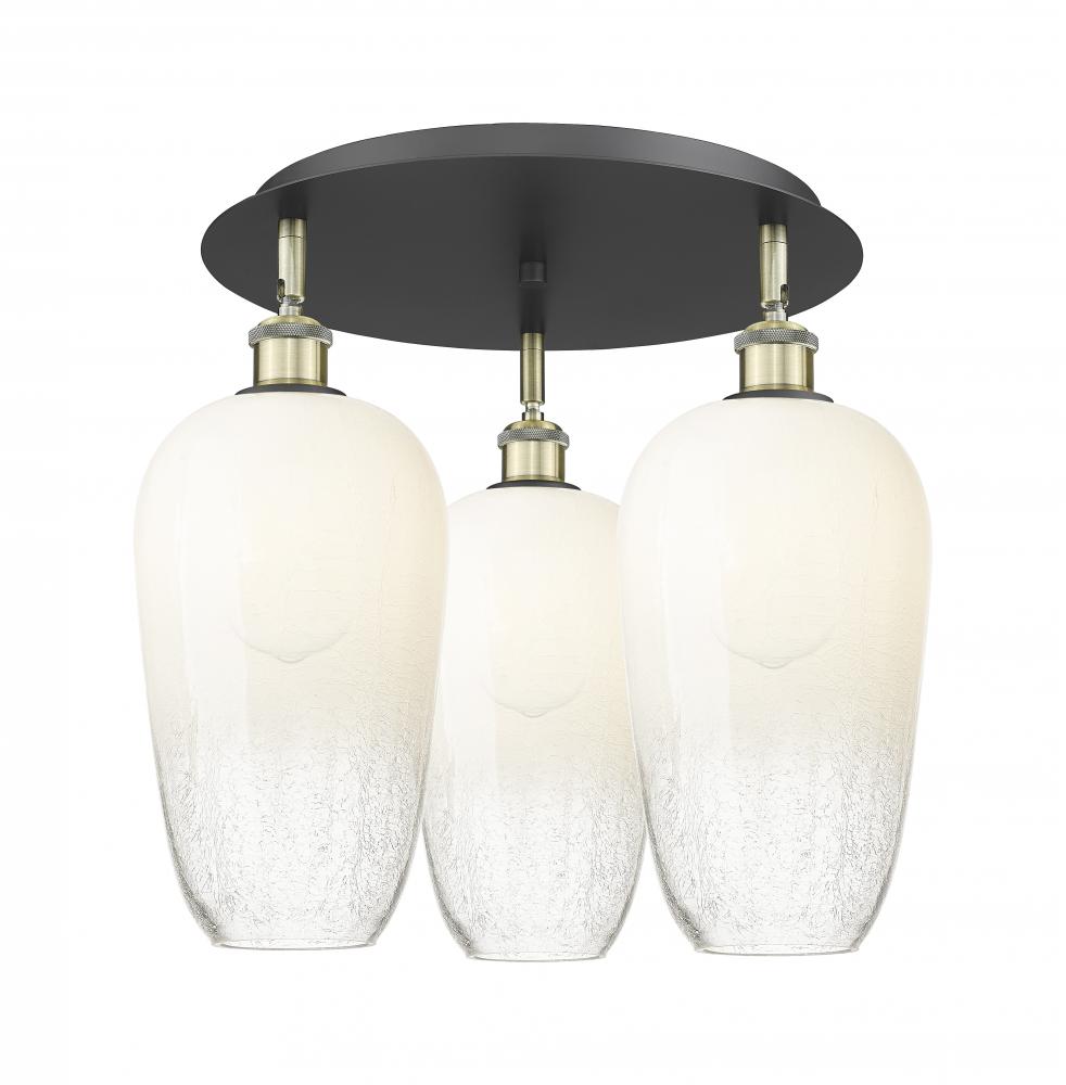 Brookhaven Flute - 3 Light - 19 inch - Black Antique Brass - Semi-Flush Mount