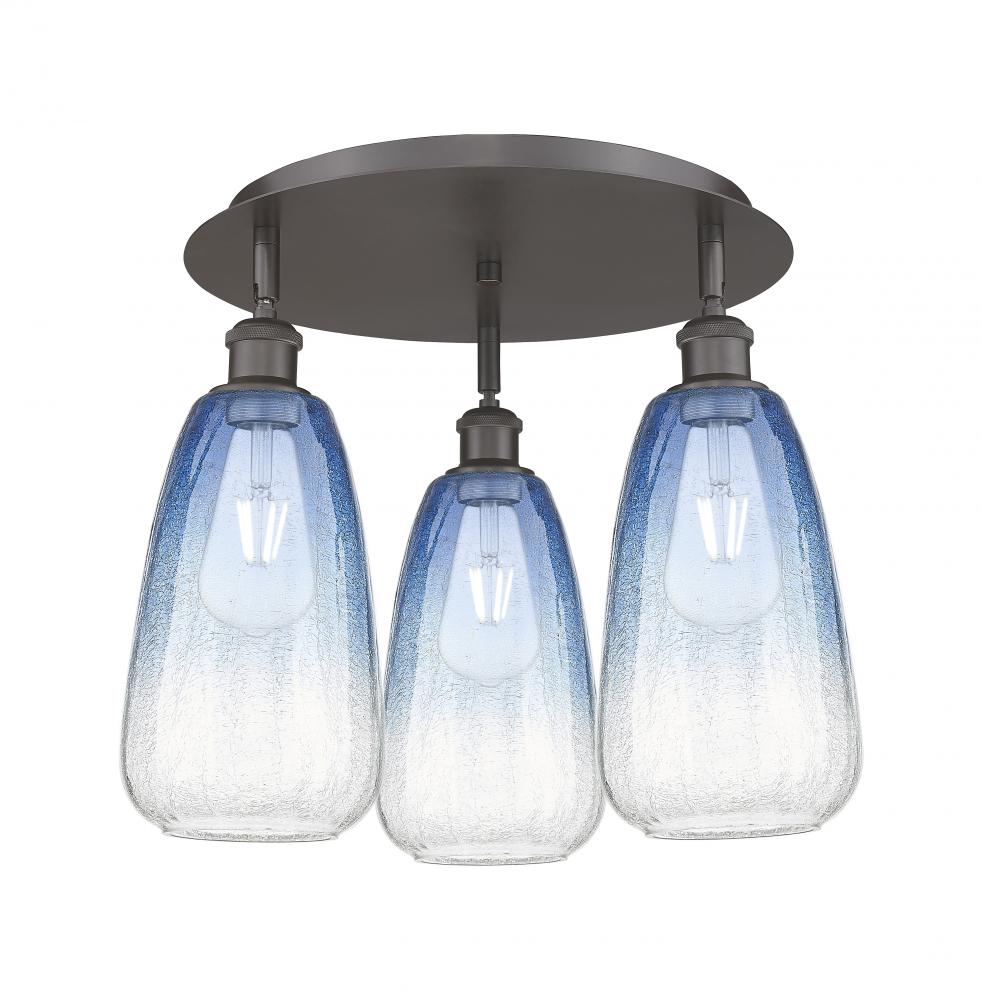 Brookhaven Almond - 3 Light - 18 inch - Oil Rubbed Bronze - Semi-Flush Mount