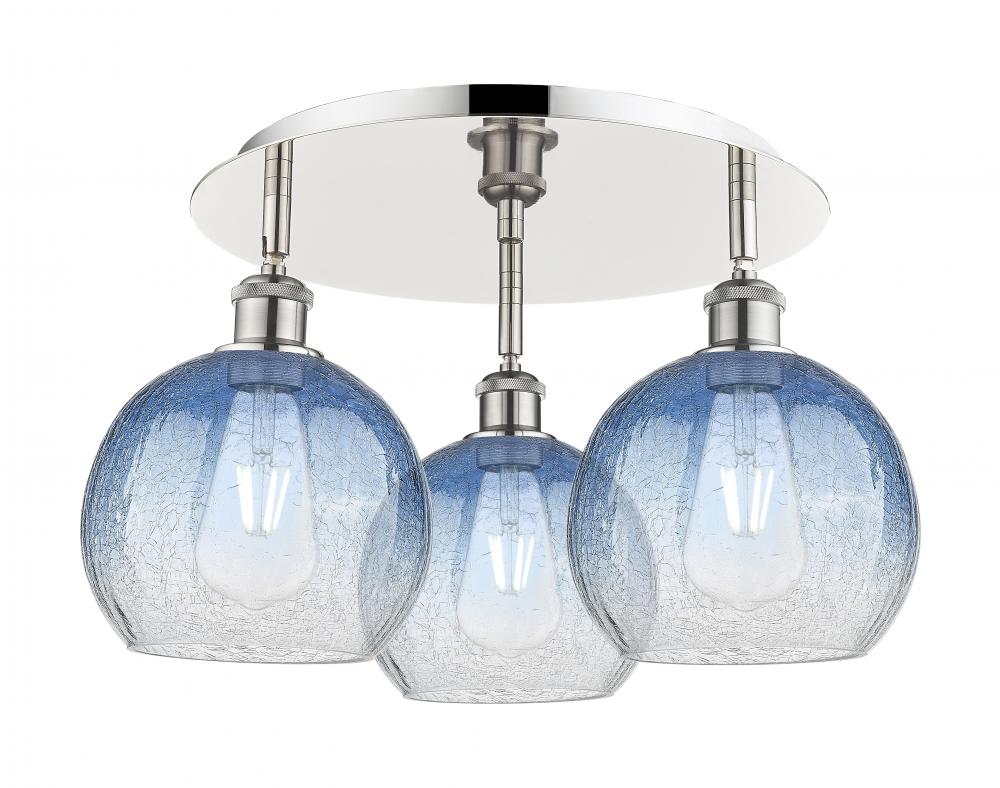 Brookhaven Globe - 3 Light - 20 inch - Polished Nickel - Semi-Flush Mount