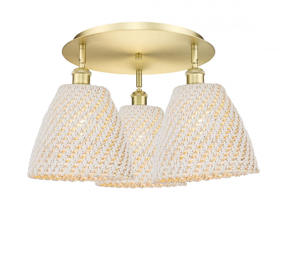 Bristol Natural - 3 Light - 21 inch - Satin Gold - Flush Mount