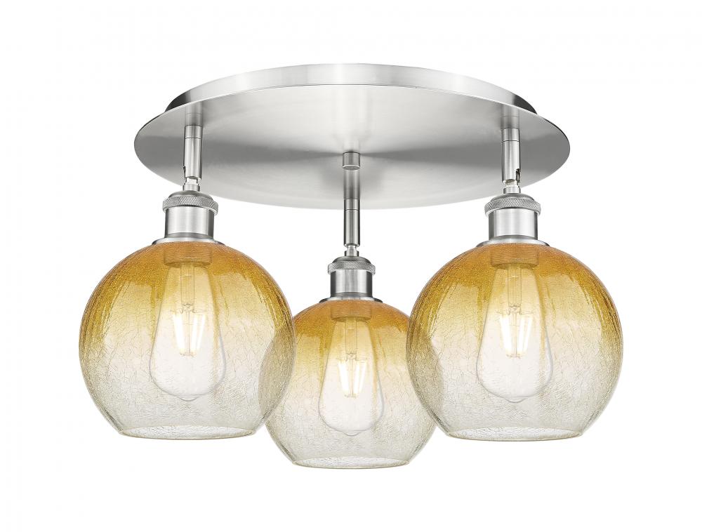 Brookhaven Globe - 3 Light - 20 inch - Satin Nickel - Semi-Flush Mount