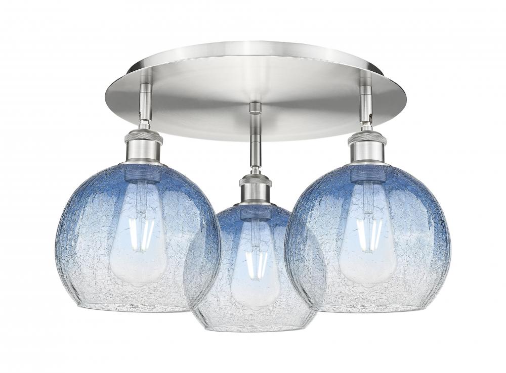 Brookhaven Globe - 3 Light - 20 inch - Satin Nickel - Semi-Flush Mount