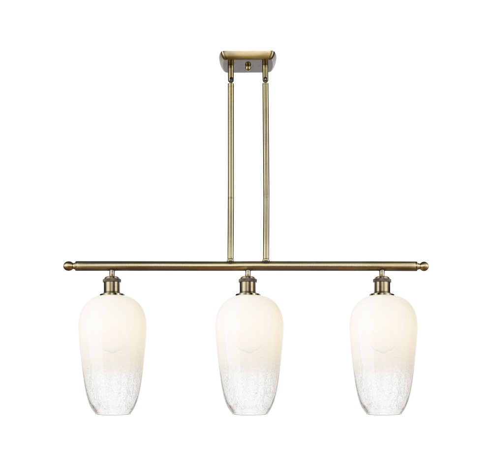 Brookhaven Flute - 3 Light - 36 inch - Antique Brass - Stem Hung - Island Light