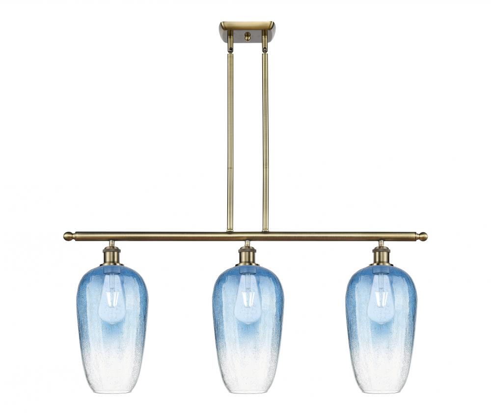 Brookhaven Flute - 3 Light - 36 inch - Antique Brass - Stem Hung - Island Light