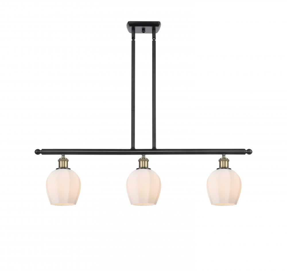 Norfolk - 3 Light - 36 inch - Black Antique Brass - Stem hung - Island Light