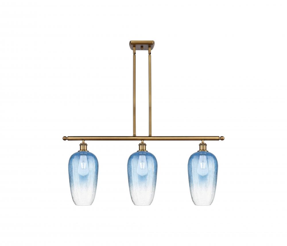 Brookhaven Flute - 3 Light - 36 inch - Brushed Brass - Stem Hung - Island Light