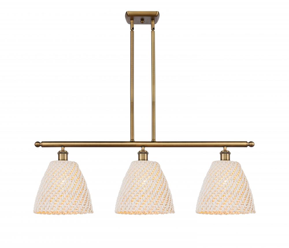 Bristol Natural - 3 Light - 36 inch - Brushed Brass - Stem Hung - Island Light