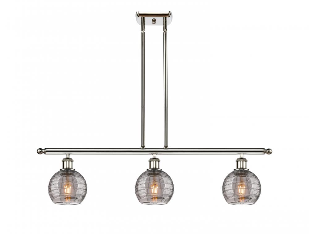 Athens Deco Swirl - 3 Light - 36 inch - Polished Nickel - Cord hung - Island Light