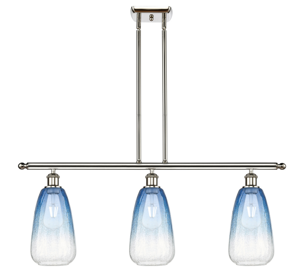 Brookhaven Almond - 3 Light - 36 inch - Polished Nickel - Stem Hung - Island Light