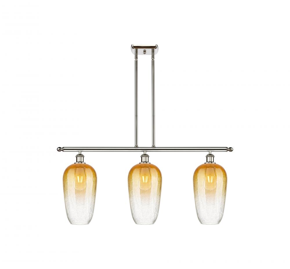 Brookhaven Flute - 3 Light - 36 inch - Polished Nickel - Stem Hung - Island Light