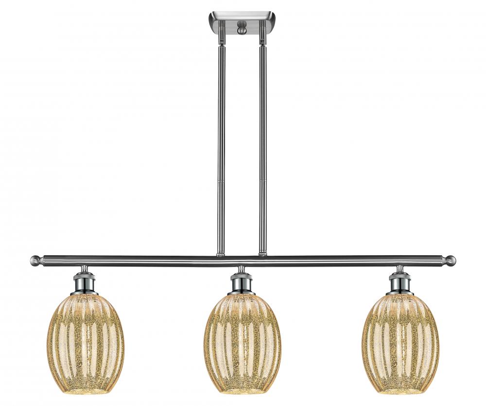 Preston Bulb - 3 Light - 36 inch - Brushed Satin Nickel - Stem Hung - Island Light