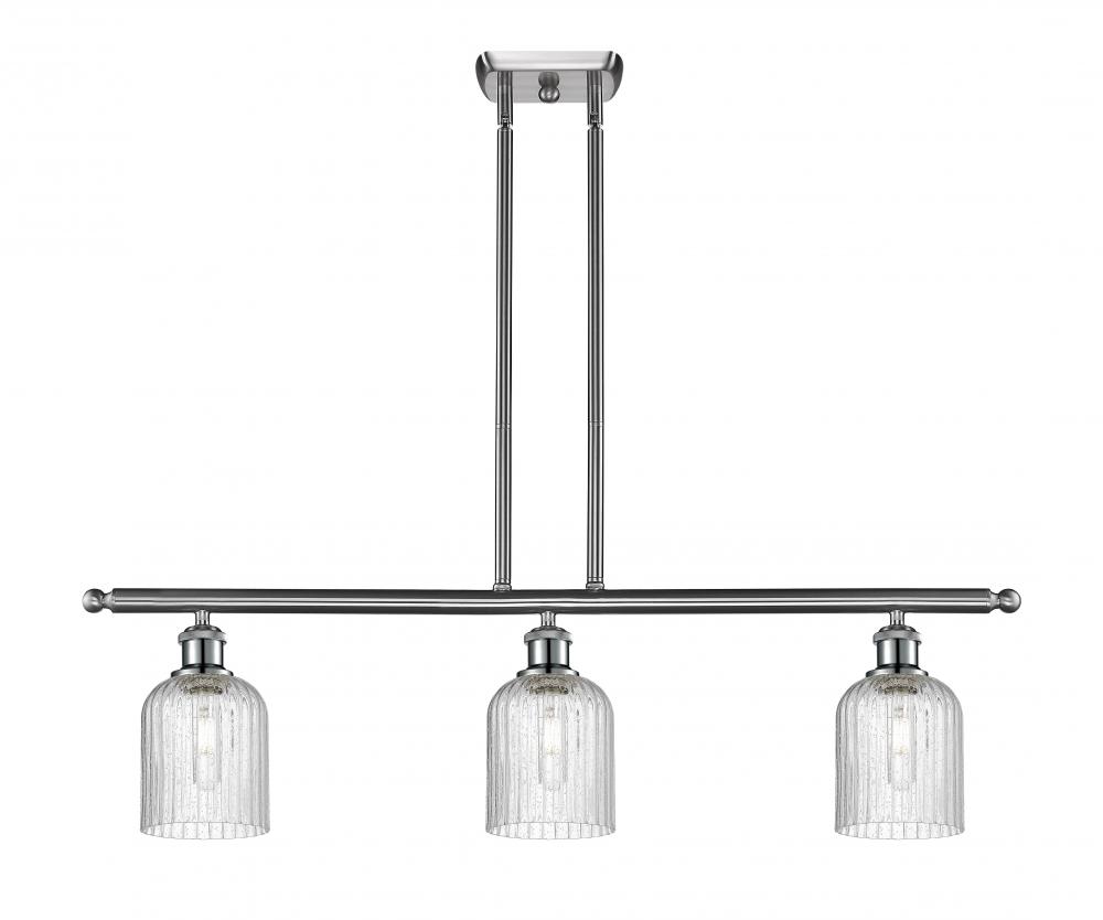 Bridal Veil - 3 Light - 36 inch - Brushed Satin Nickel - Stem hung - Island Light