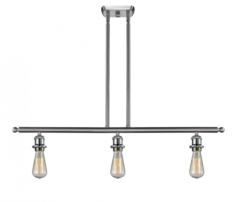 Bare Bulb - 3 Light - 36 inch - Brushed Satin Nickel - Stem hung - Island Light