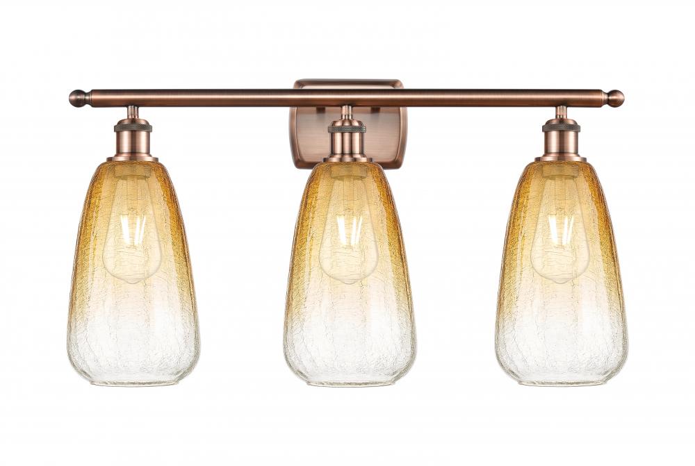 Brookhaven Almond - 3 Light - 26 inch - Antique Copper - Bath Vanity Light