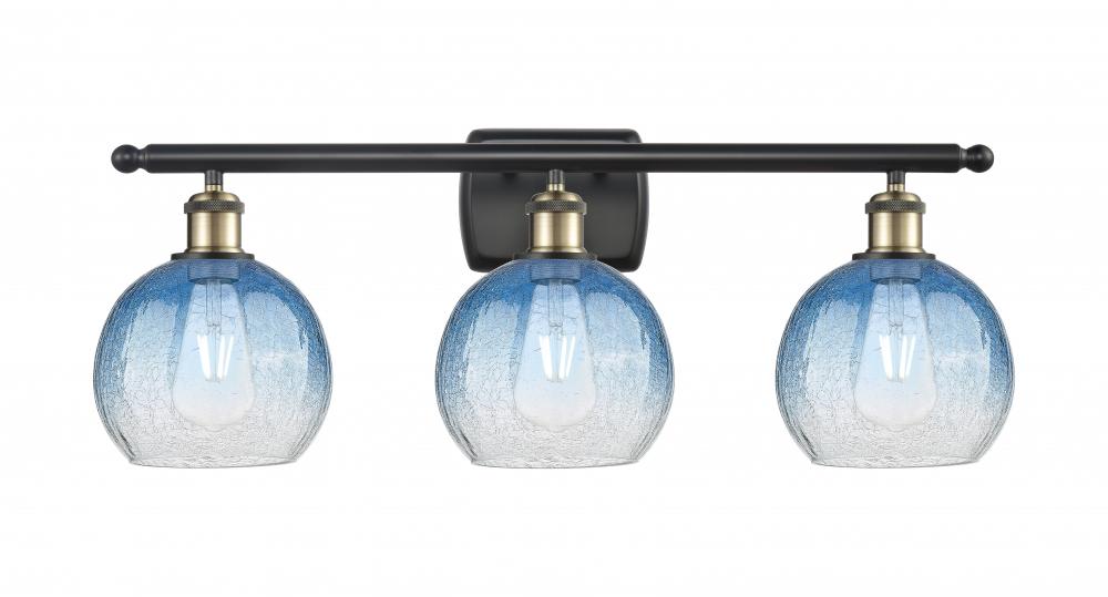 Brookhaven Globe - 3 Light - 28 inch - Black Antique Brass - Bath Vanity Light