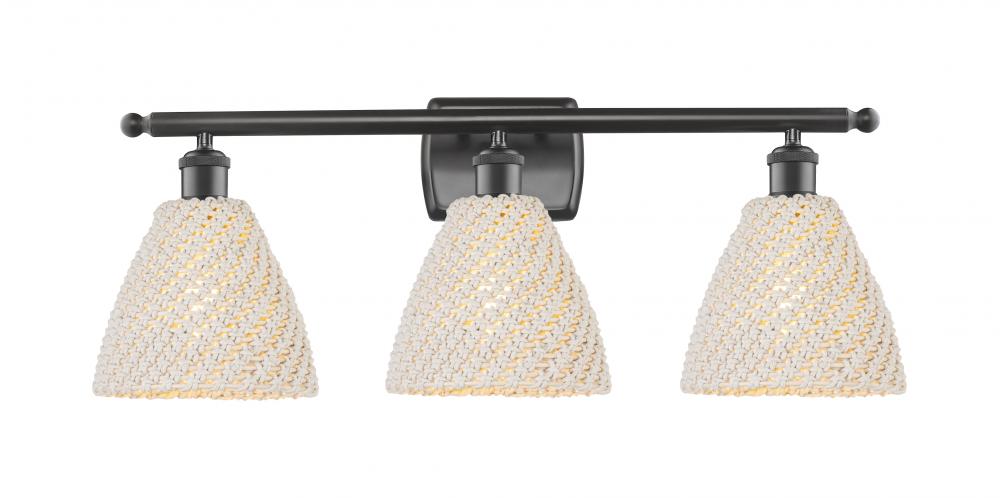 Bristol Natural - 3 Light - 28 inch - Oil Rubbed Bronze - Bath Vanity Light