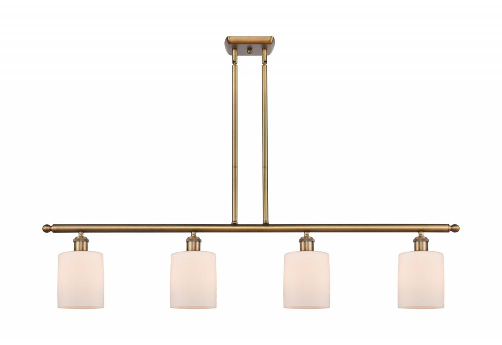 Cobbleskill - 4 Light - 48 inch - Brushed Brass - Stem hung - Island Light