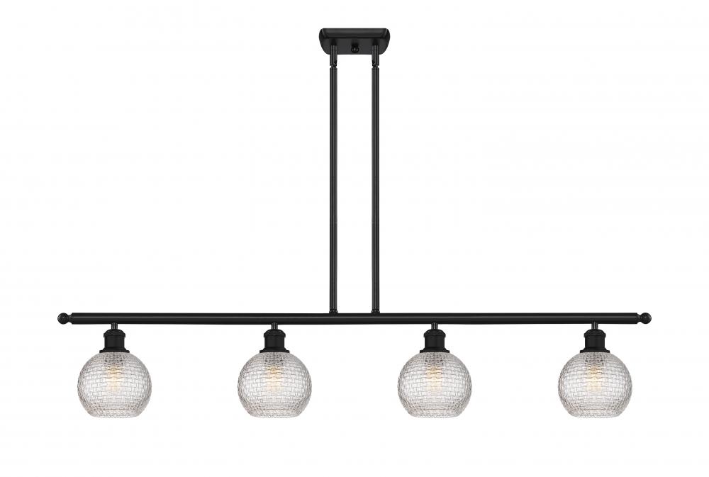 Athens - 4 Light - 48 inch - Matte Black - Cord hung - Island Light