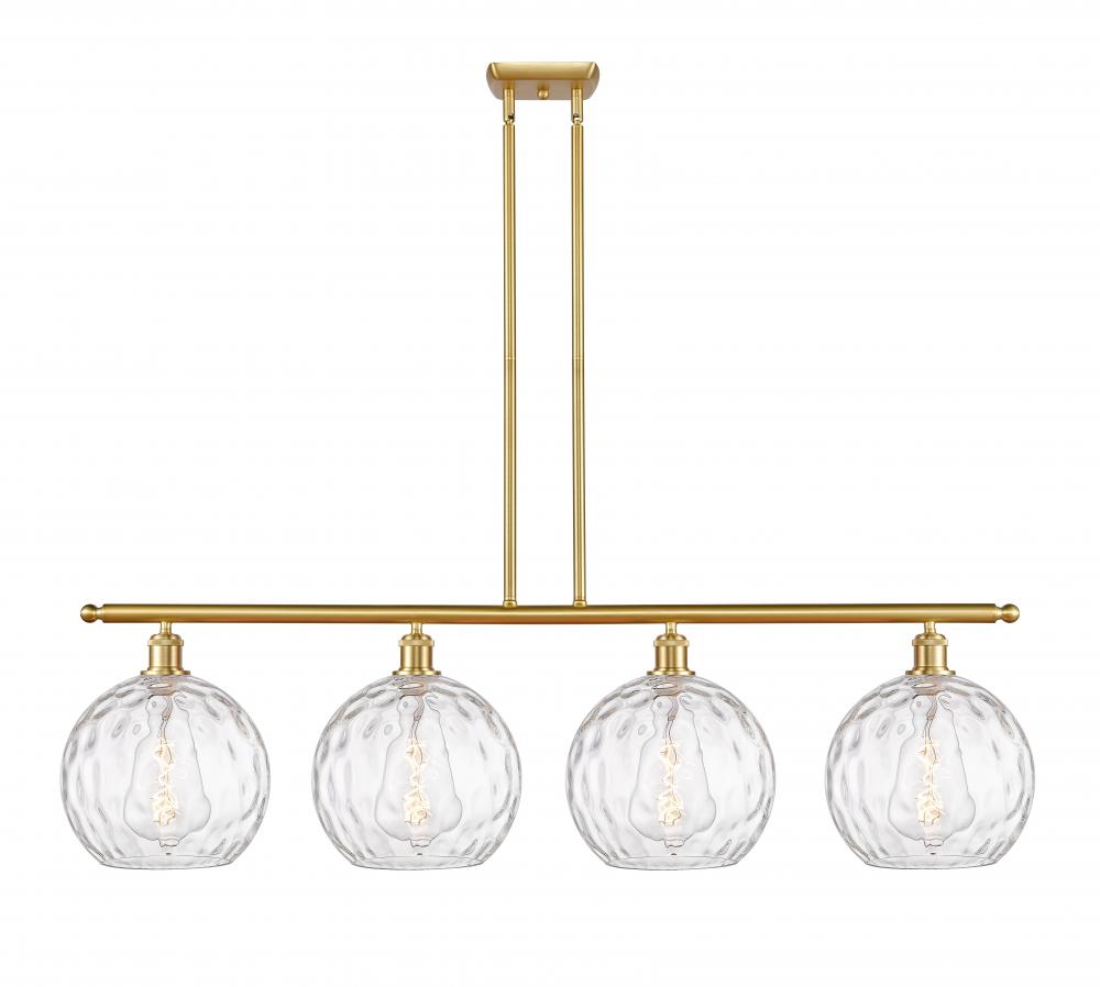 Athens Water Glass - 4 Light - 48 inch - Satin Gold - Cord hung - Island Light