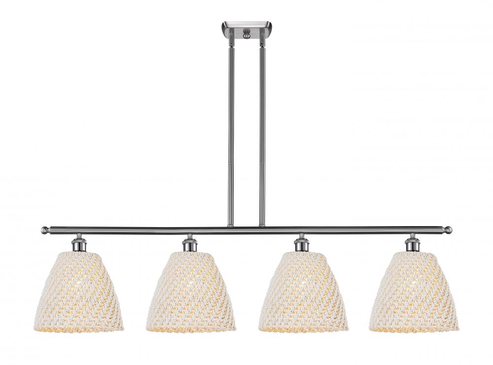 Bristol Natural - 4 Light - 48 inch - Brushed Satin Nickel - Cord hung - Island Light