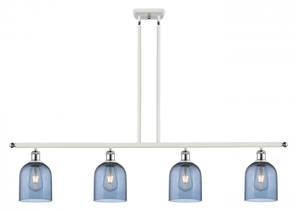Bella - 4 Light - 48 inch - White Polished Chrome - Stem hung - Island Light