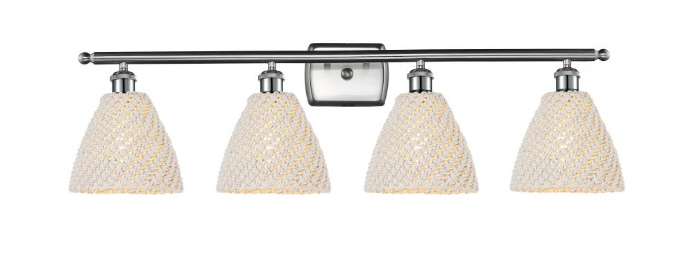 Bristol Natural - 4 Light - 38 inch - Brushed Satin Nickel - Bath Vanity Light