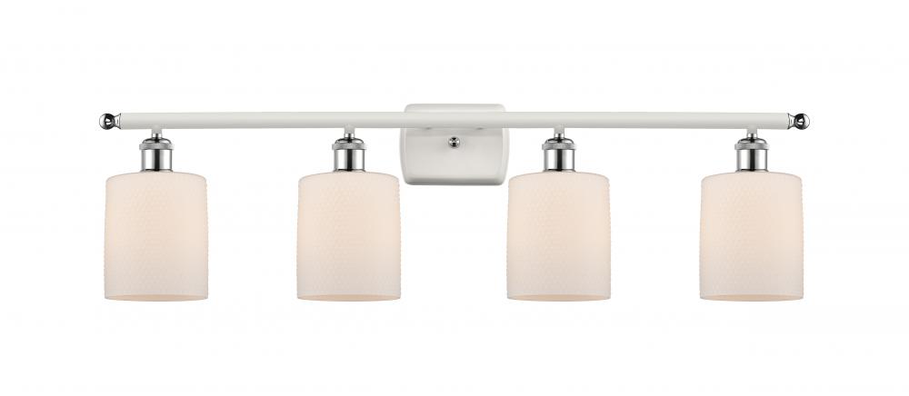 Cobbleskill - 4 Light - 35 inch - White Polished Chrome - Bath Vanity Light