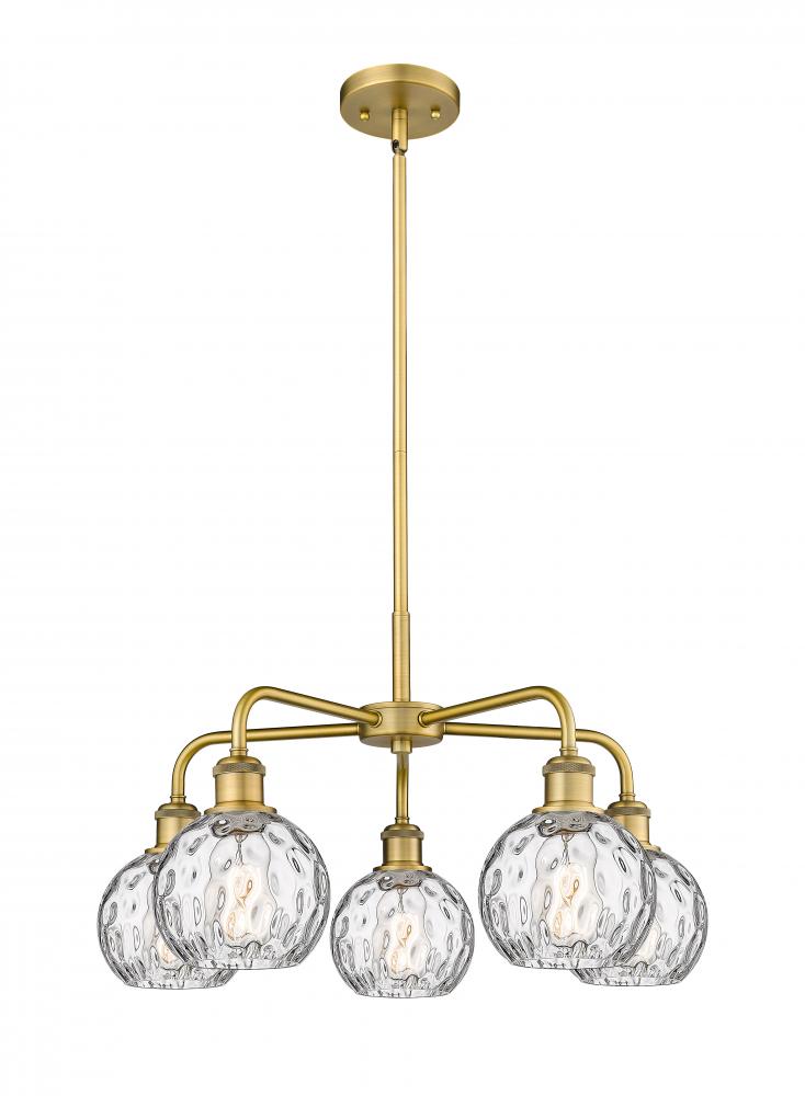 Athens Water Glass - 5 Light - 24 inch - Brushed Brass - Chandelier