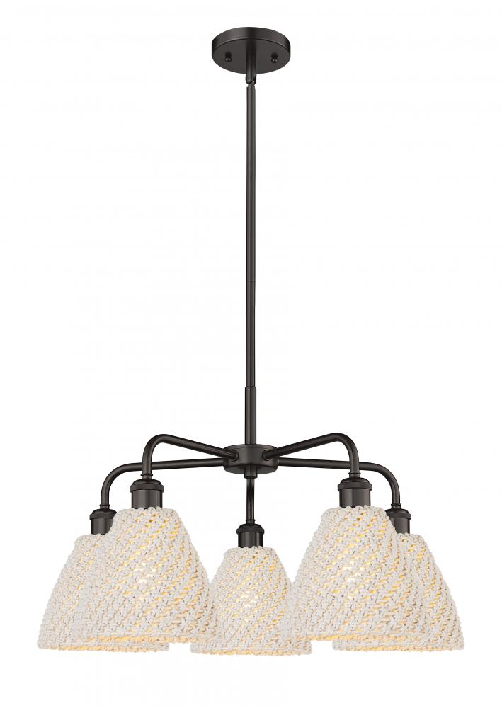 Bristol Natural - 5 Light - 26 inch - Oil Rubbed Bronze - Stem hung - Chandelier