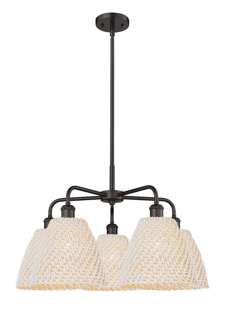 Bristol Natural - 5 Light - 28 inch - Oil Rubbed Bronze - Stem hung - Chandelier