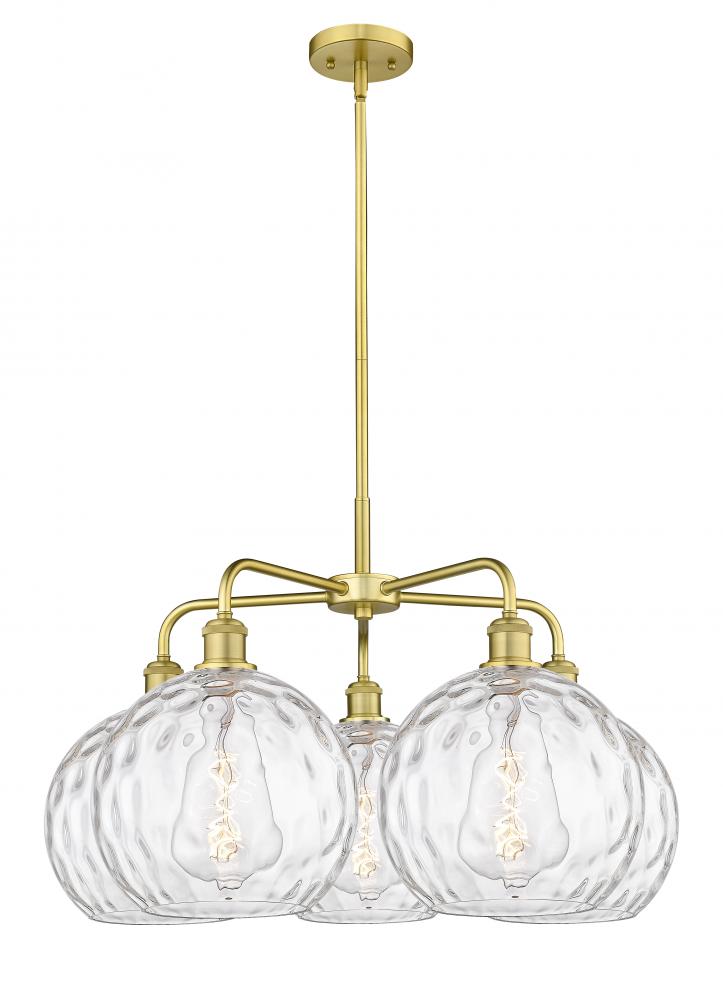 Athens Water Glass - 5 Light - 28 inch - Satin Gold - Chandelier