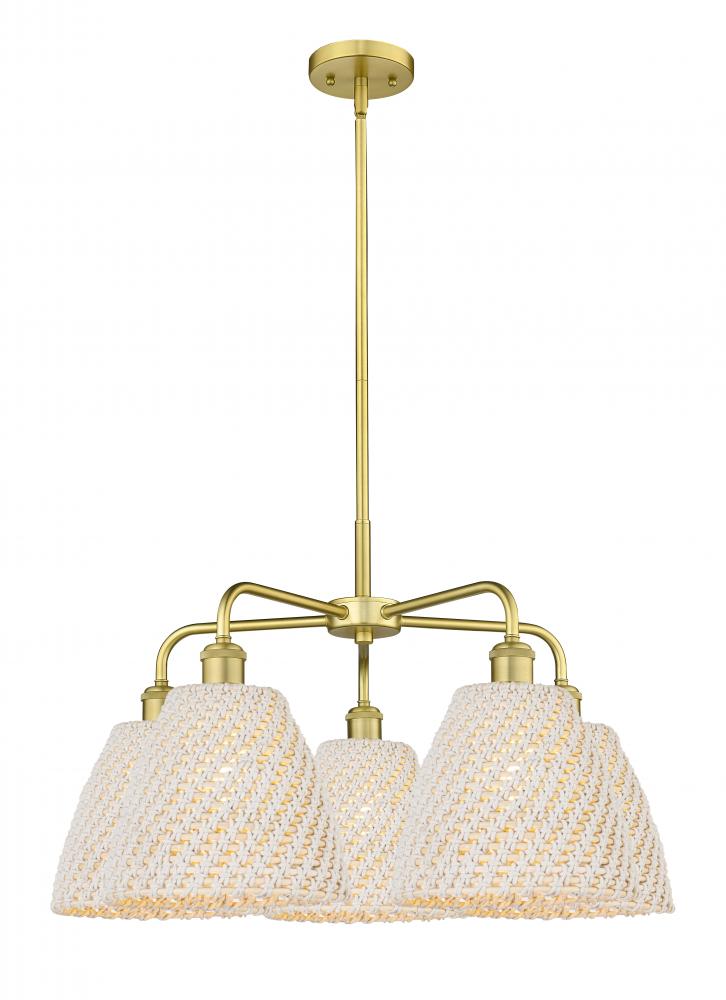 Bristol Natural - 5 Light - 28 inch - Satin Gold - Stem hung - Chandelier