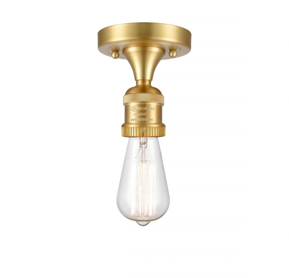 Bare Bulb - 1 Light - 5 inch - Satin Gold - Semi-Flush Mount