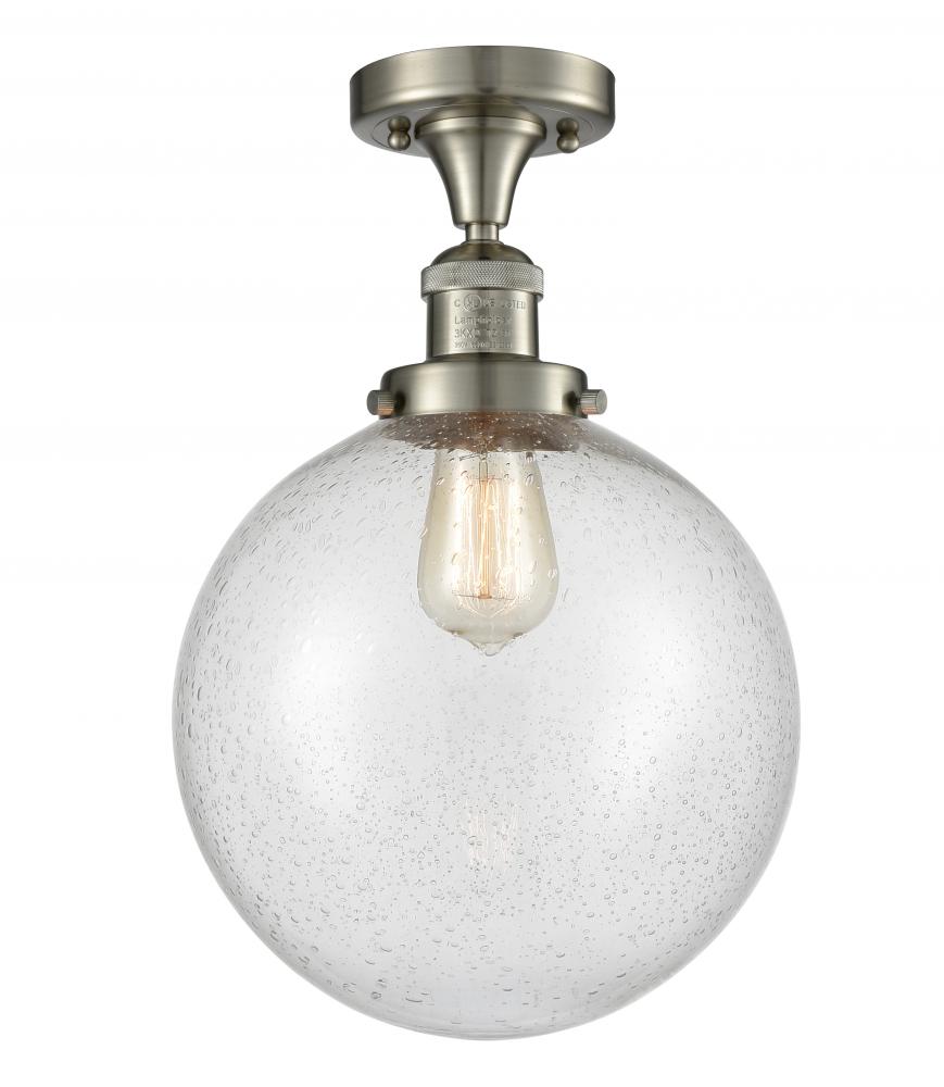 Beacon - 1 Light - 10 inch - Brushed Satin Nickel - Semi-Flush Mount