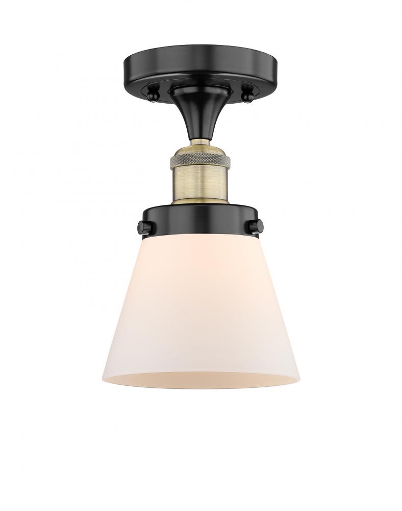 Cone - 1 Light - 6 inch - Black Antique Brass - Semi-Flush Mount