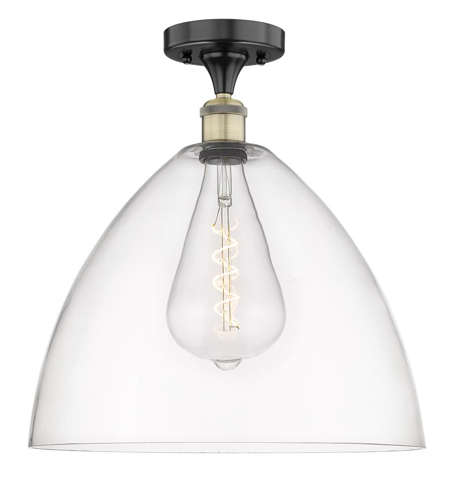 Bristol - 1 Light - 16 inch - Black Antique Brass - Semi-Flush Mount