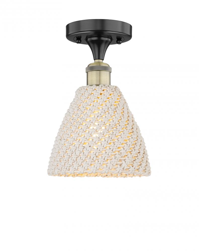 Bristol Natural - 1 Light - 8 inch - Black Antique Brass - Semi-Flush Mount