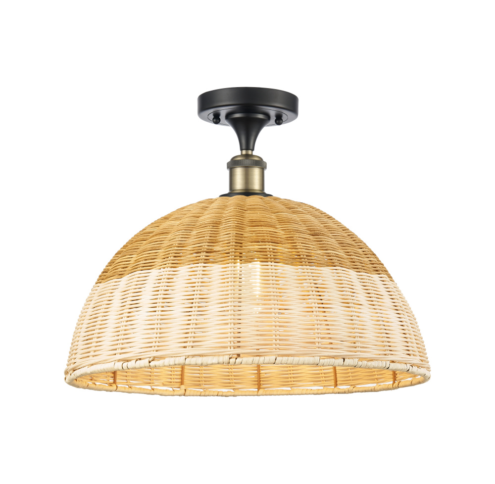 Bristol Natural II - 1 Light - 16 inch - Black Antique Brass - Semi-Flush Mount