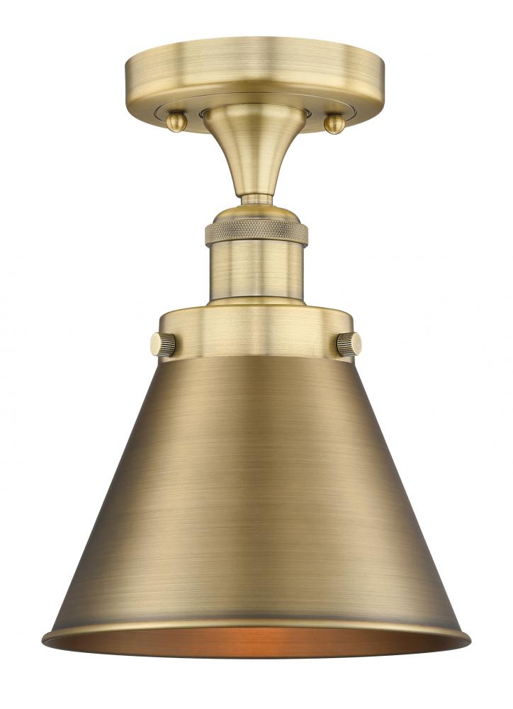 Appalachian - 1 Light - 8 inch - Brushed Brass - Semi-Flush Mount