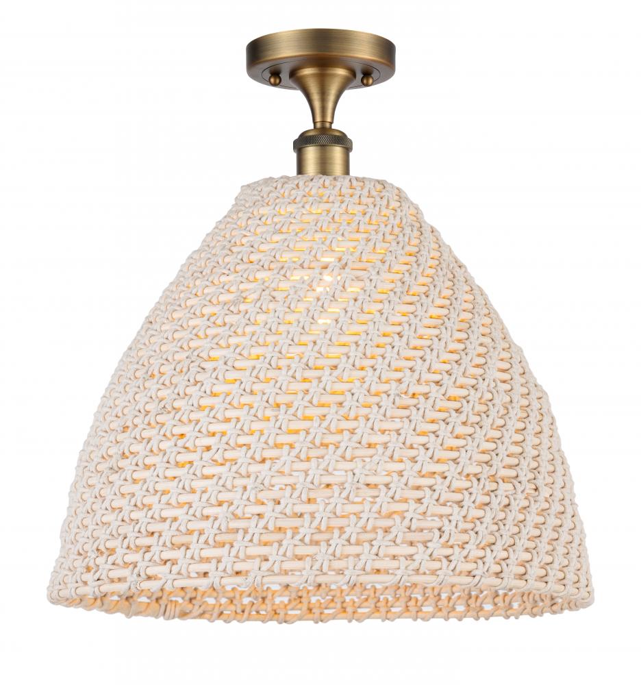 Bristol Natural - 1 Light - 6 inch - Brushed Brass - Semi-Flush Mount