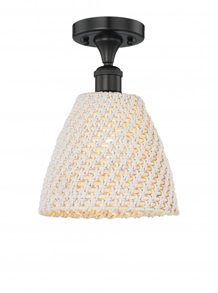 Bristol Natural - 1 Light - 9 inch - Matte Black - Semi-Flush Mount