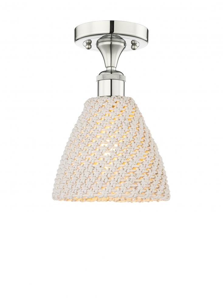 Bristol Natural - 1 Light - 8 inch - Polished Nickel - Semi-Flush Mount