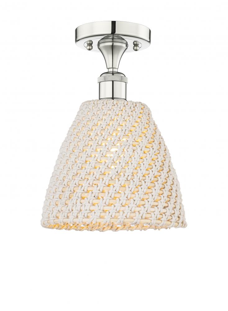 Bristol Natural - 1 Light - 9 inch - Polished Nickel - Semi-Flush Mount