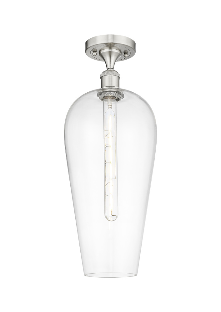 Chelsea - 1 Light - 8 inch - Brushed Satin Nickel - Semi-Flush Mount