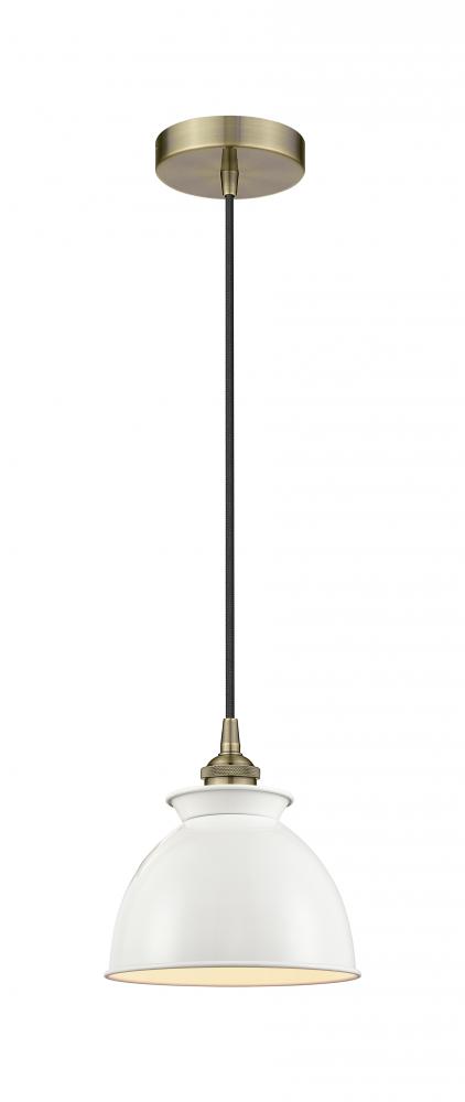 Adirondack - 1 Light - 8 inch - Antique Brass - Cord hung - Mini Pendant