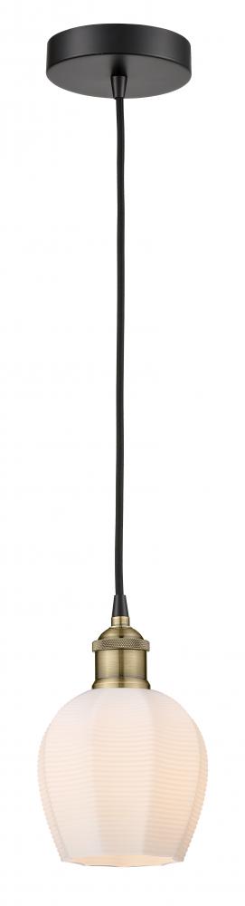 Norfolk - 1 Light - 6 inch - Black Antique Brass - Cord hung - Mini Pendant