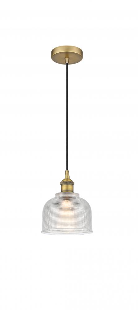 Dayton - 1 Light - 6 inch - Brushed Brass - Cord hung - Mini Pendant